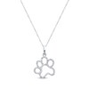 Thumbnail Image 1 of Previously Owned Round-cut Diamond Dog Paw Necklace 1/15 ct tw Sterling Silver