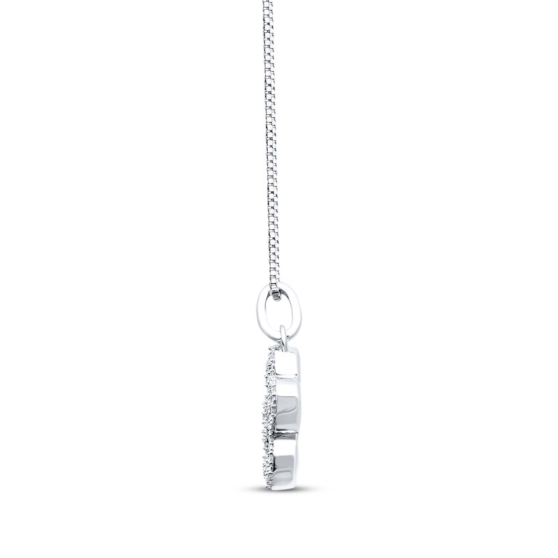 Main Image 2 of Previously Owned Round-cut Diamond Dog Paw Necklace 1/15 ct tw Sterling Silver