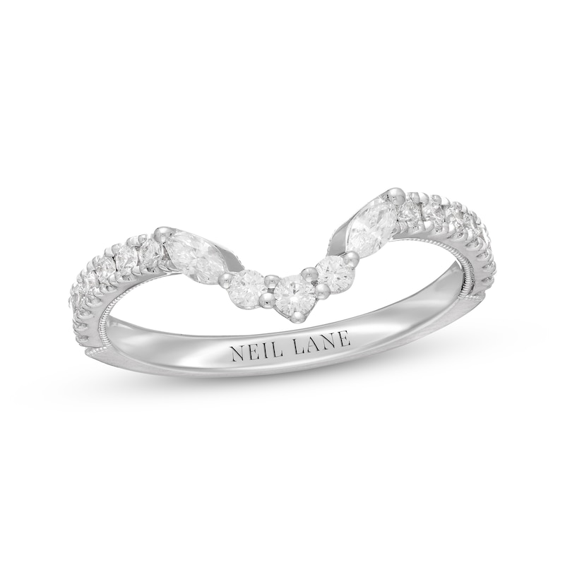 Main Image 1 of Previously Owned Neil Lane Diamond Wedding Band 3/8 ct tw Marquise & Round-cut 14K White Gold