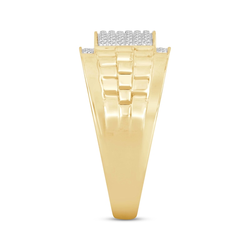 Main Image 2 of Previously Owned Men's Diamond Fashion Ring 1/4 ct tw Round-cut 10K Two-Tone Gold