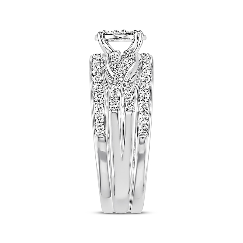 Main Image 2 of Previously Owned Diamond Bridal Set 5/8 ct tw Round-cut 10K White Gold