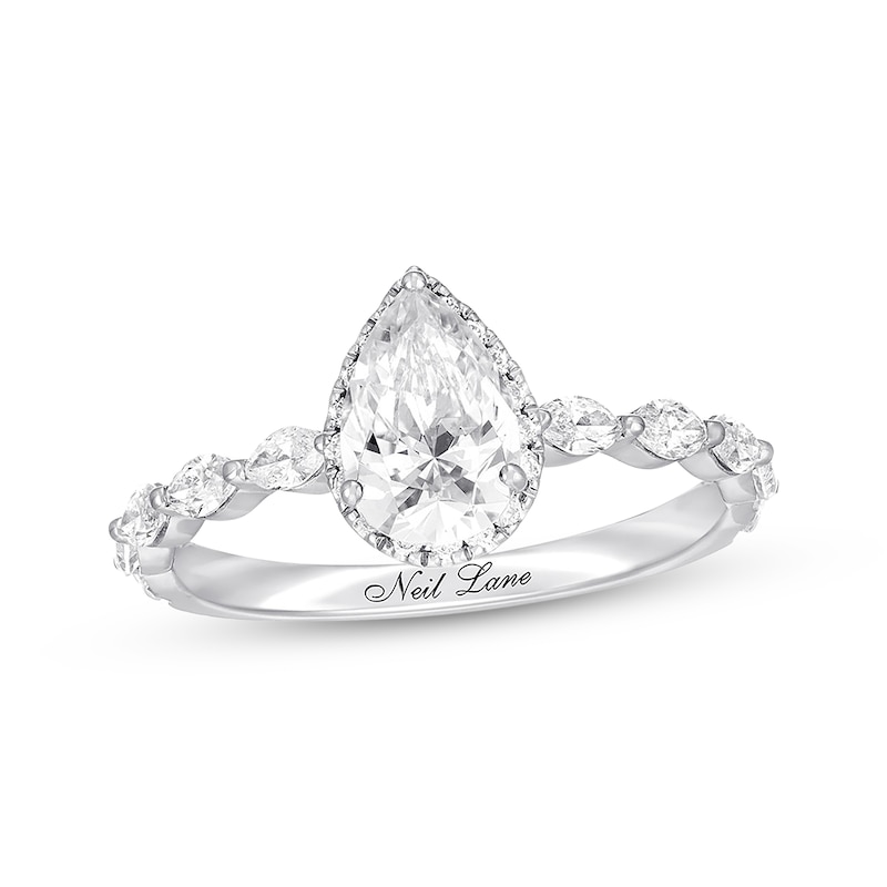 Previously Owned Neil Lane Premiere Diamond Engagement Ring 1-1/2 ct tw Pear, Marquise & Round 14K White Gold