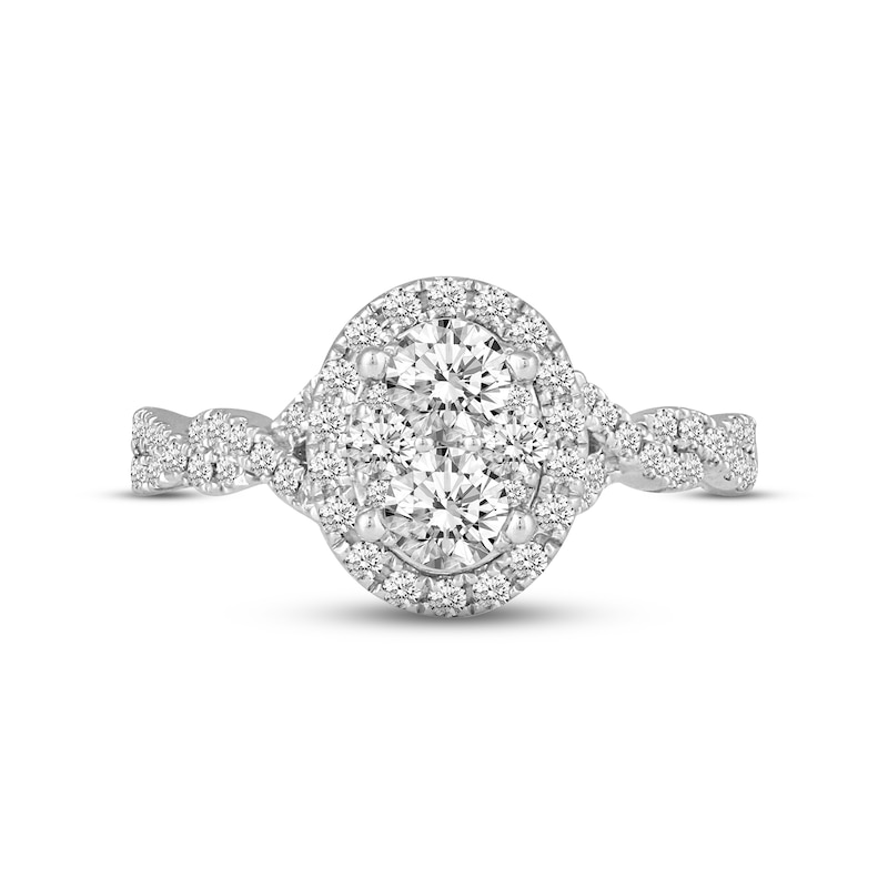 Main Image 4 of Previously Owned Multi Diamond Engagement Ring 1 ct tw 14K White Gold