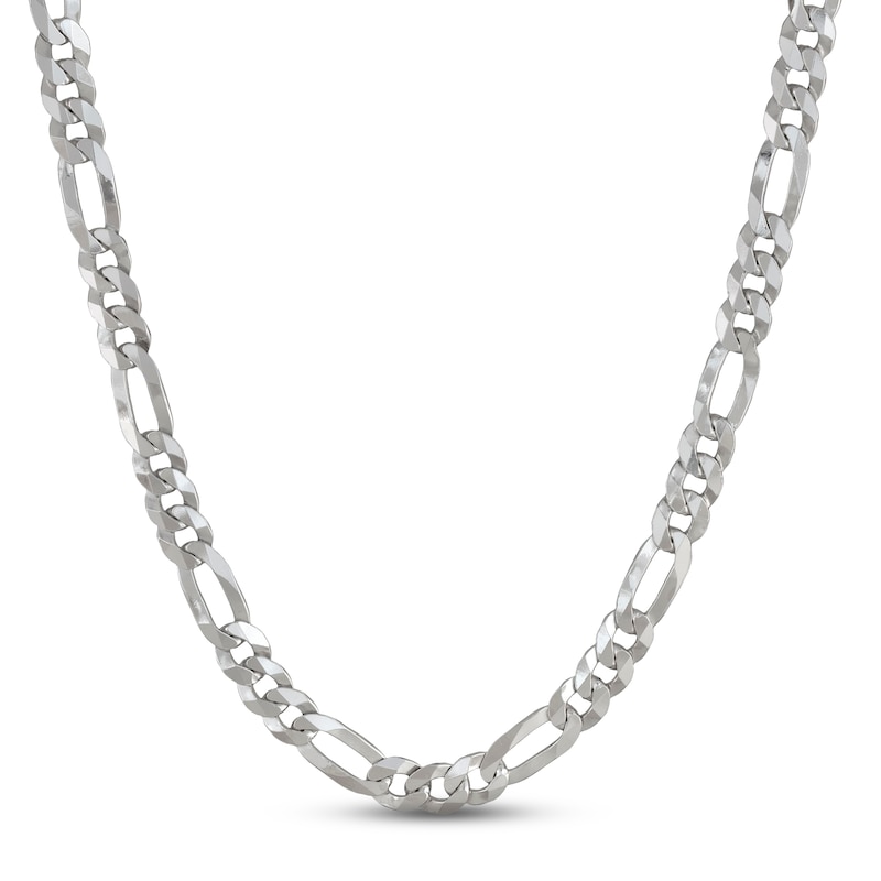 Main Image 1 of Previously Owned Figaro Chain Necklace Solid Sterling Silver 24"