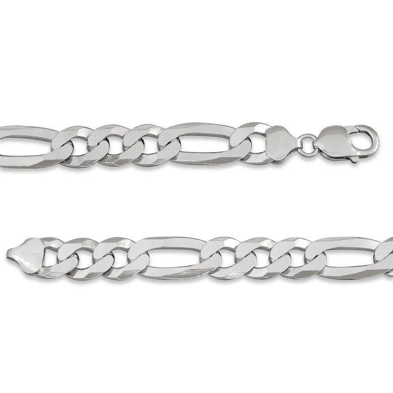 Main Image 3 of Previously Owned Figaro Chain Necklace Solid Sterling Silver 24"