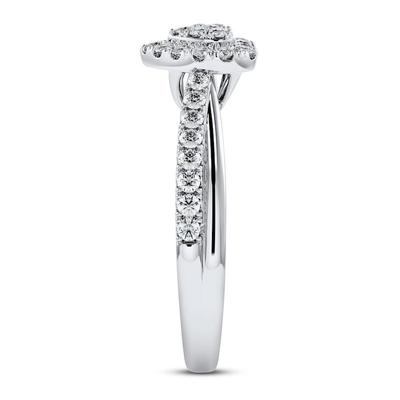 Main Image 2 of Previously Owned Diamond Heart Ring 1/3 ct tw Round-cut 10K White Gold