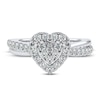 Thumbnail Image 3 of Previously Owned Diamond Heart Ring 1/3 ct tw Round-cut 10K White Gold