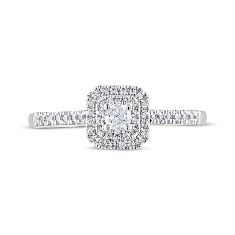Main Image 3 of Previously Owned Adrianna Papell Diamond Engagement Ring 1/4 ct tw Round-cut 14K White Gold