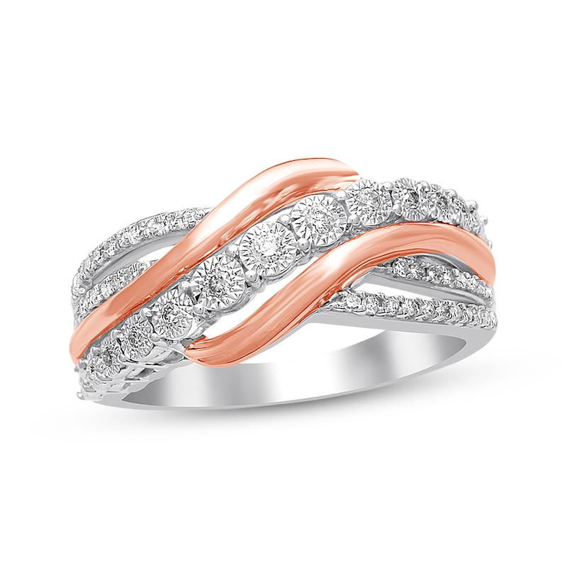 Main Image 1 of Previously Owned Diamond Ring 1/5 ct tw Round-cut Sterling Silver/10K Rose Gold