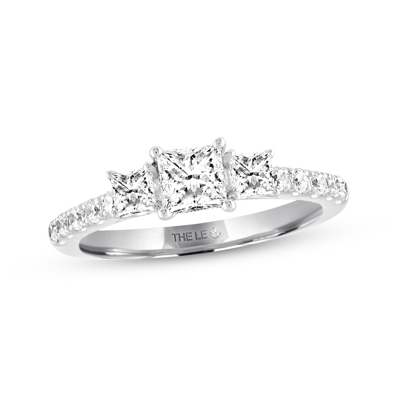 Previously Owned THE LEO Diamond Engagement Ring 7/8 ct tw Princess & Round-cut 14K White Gold