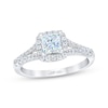 Previously Owned THE LEO First Light Diamond Engagement Ring 3/4 ct tw Princess & Round-cut 14K White Gold