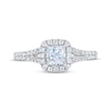 Thumbnail Image 3 of Previously Owned THE LEO First Light Diamond Engagement Ring 3/4 ct tw Princess & Round-cut 14K White Gold