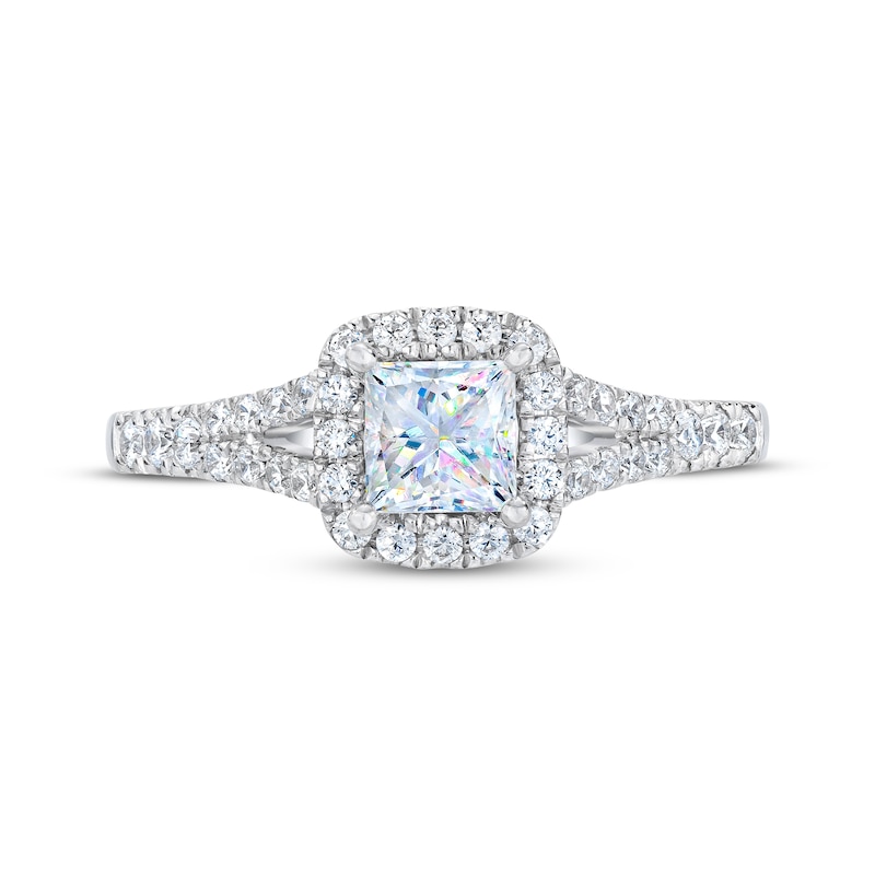 Main Image 3 of Previously Owned THE LEO First Light Diamond Engagement Ring 3/4 ct tw Princess & Round-cut 14K White Gold