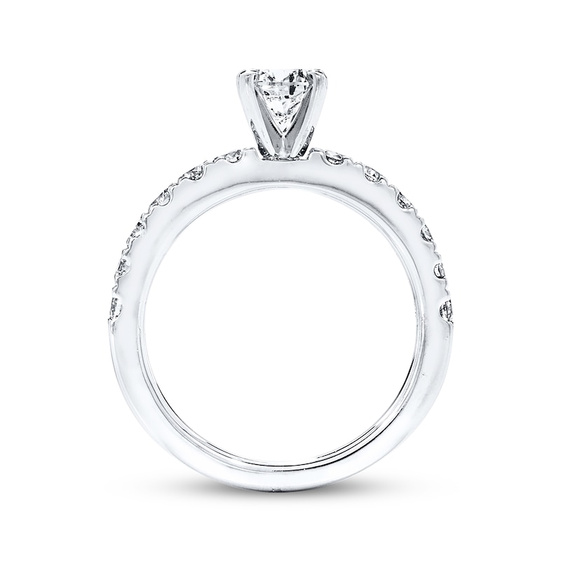 Main Image 3 of Previously Owned Diamond Engagement Ring 1-1/8 ct tw Round-cut 14K White Gold Size 11