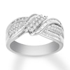 Thumbnail Image 1 of Previously Owned Diamond Ring 1/2 ct tw Round & Baguette 10K White Gold Size 4.5