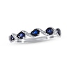 Previously Owned Sapphire Ring 1/10 ct tw Diamonds 10K White Gold