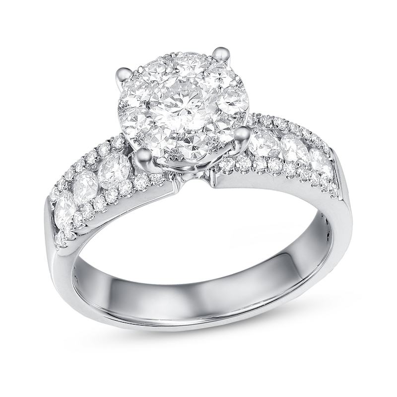 Main Image 1 of Previously Owned Diamond Engagement Ring 1-1/5 ct tw 14K White Gold