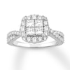 Thumbnail Image 1 of Previously Owned Multi-Stone Princess Diamond Engagement Ring 1-1/2 ct tw 14K White Gold