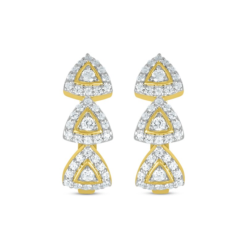 Previously Owned Diamond Hoop Earrings 1/2 ct tw Round-cut 10K Yellow Gold