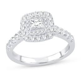 Previously Owned Diamond Engagement Ring 1 ct tw Princess/Round 14K White Gold