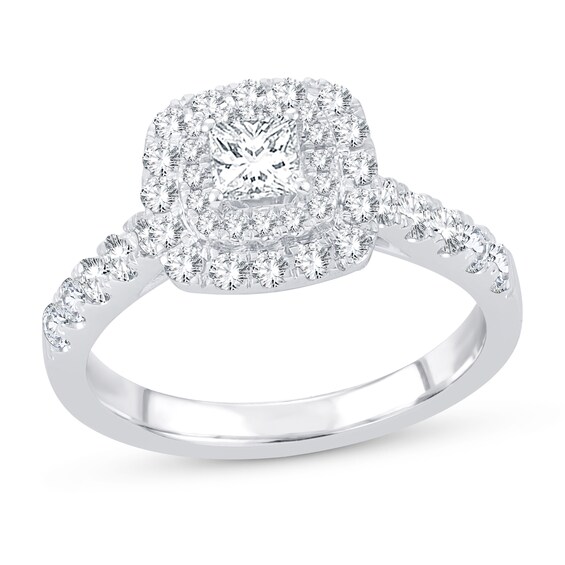 Previously Owned Diamond Engagement Ring 1 ct tw Princess/Round 14K White Gold
