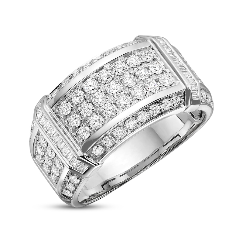 Main Image 2 of Previously Owned Men's Diamond Band 1-1/2 ct tw Round-cut 10K White Gold