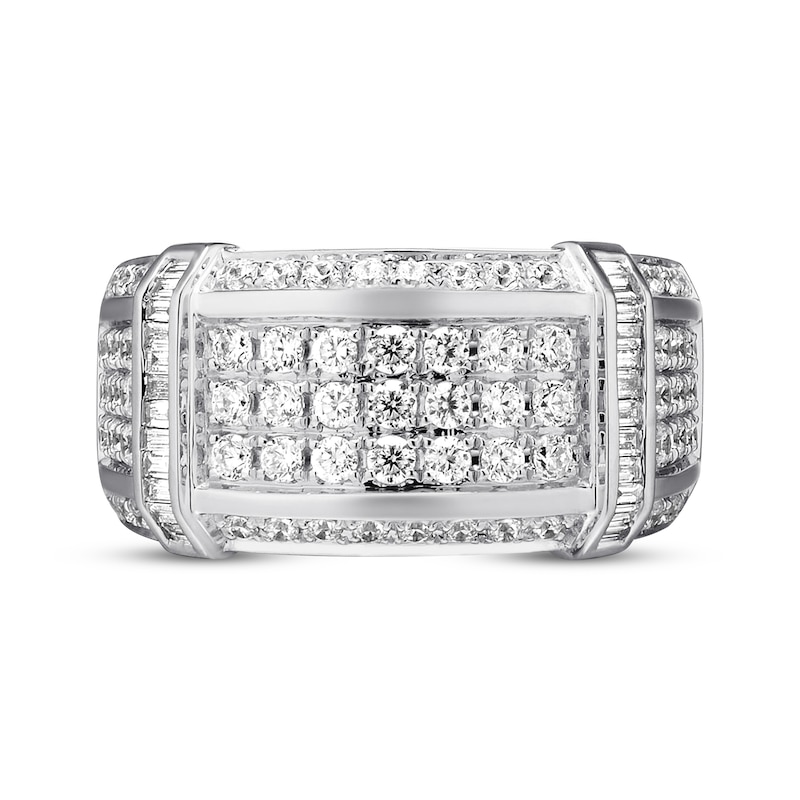 Main Image 4 of Previously Owned Men's Diamond Band 1-1/2 ct tw Round-cut 10K White Gold