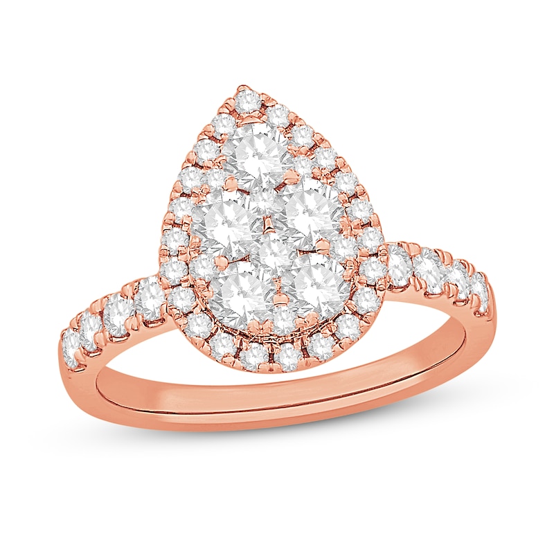 Main Image 1 of Previously Owned Diamond Engagement Ring 1-3/8 ct tw Round-cut 14K Rose Gold