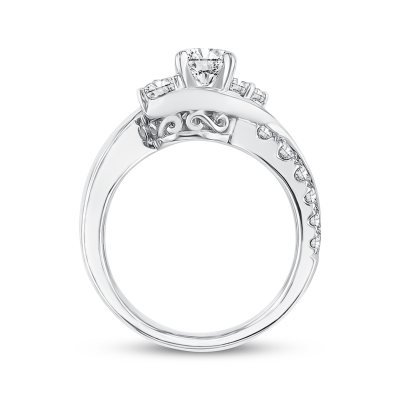 Main Image 3 of Previously Owned 3-Stone Diamond Engagement Ring 1 ct tw Round-cut 14K White Gold