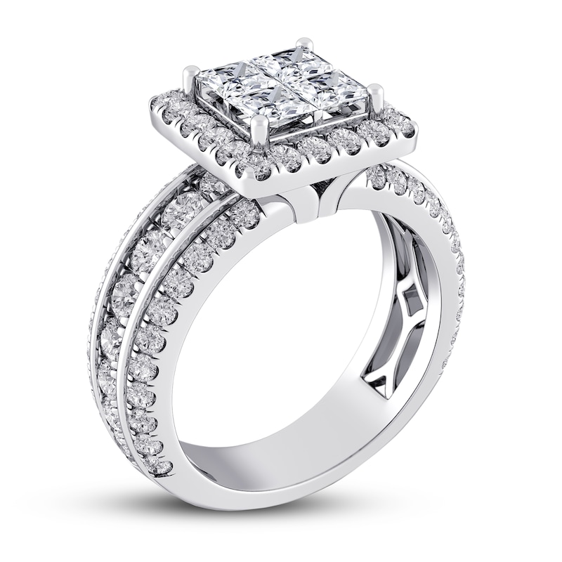Main Image 2 of Previously Owned Diamond Engagement Ring 2 ct tw Princess/Round 14K White Gold