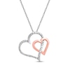 Thumbnail Image 1 of Previously Owned Diamond Heart Necklace 1/10 ct tw Round-cut 10K Two-Tone Gold 18"