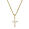 Thumbnail Image 1 of Previously Owned Diamond Cross Necklace 1/15 ct tw Round-cut 10K Yellow Gold