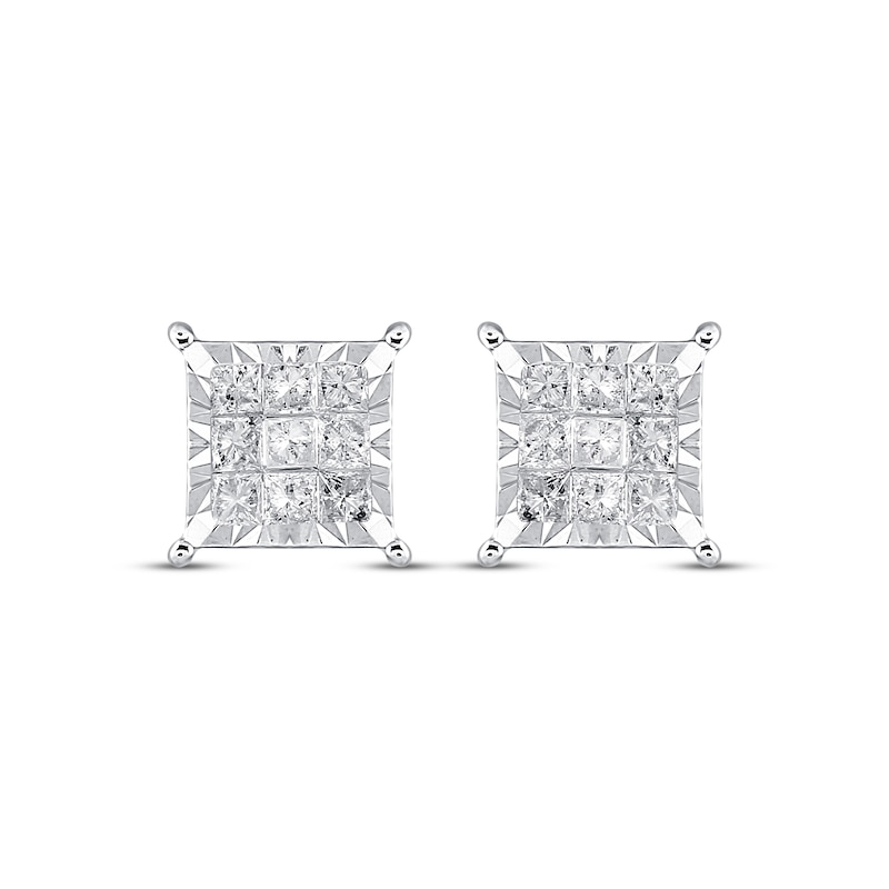Main Image 2 of Previously Owned Diamond Stud Earrings 3/4 ct tw 10K White Gold