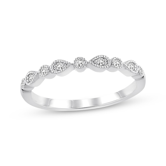 Previously Owned Diamond Wedding Band 1/15 ct tw Round-cut 10K White Gold