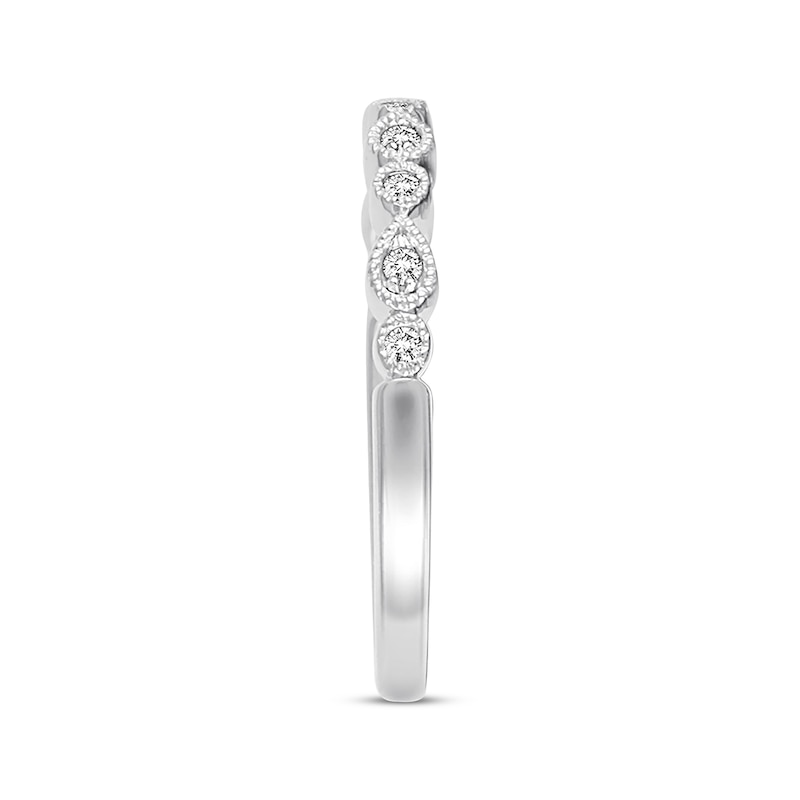 Main Image 2 of Previously Owned Diamond Wedding Band 1/15 ct tw Round-cut 10K White Gold