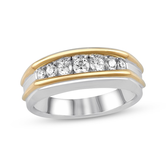 Previously Owned Men's Supreme-Fit Diamond Band 1/2 ct tw 10K Two-Tone Gold