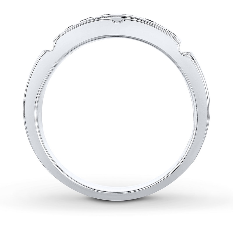 Main Image 2 of Previously Owned Men's THE LEO Diamond Wedding Band 3/8 ct tw Round-cut 14K White Gold