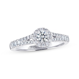 Previously Owned THE LEO Ideal Cut Diamond Engagement Ring 5/8 ct tw Round-cut 14K White Gold