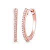 Thumbnail Image 1 of Previously Owned Round-cut Diamond Hoop Earrings 1/10 ct tw 10K Rose Gold