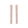 Thumbnail Image 2 of Previously Owned Round-cut Diamond Hoop Earrings 1/10 ct tw 10K Rose Gold