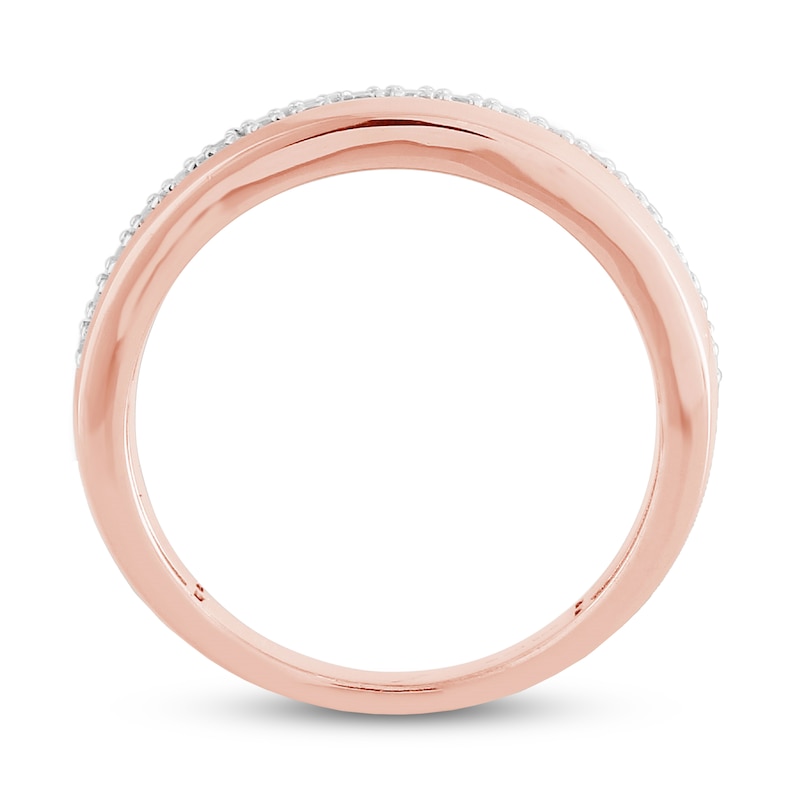 Main Image 3 of Previously Owned Men's Diamond Wedding Band 1/3 ct tw Round-cut 10K Two-Tone Gold