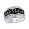 Previously Owned Men's Black & White Diamond Ring 2 ct tw Round-cut 10K White Gold