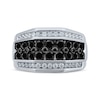 Previously Owned Men's Black & White Diamond Ring 2 ct tw Round-cut 10K White Gold