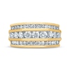 Thumbnail Image 3 of Previously Owned Men's Three-Row Diamond Ring 2 ct tw Round-cut 10K Yellow Gold