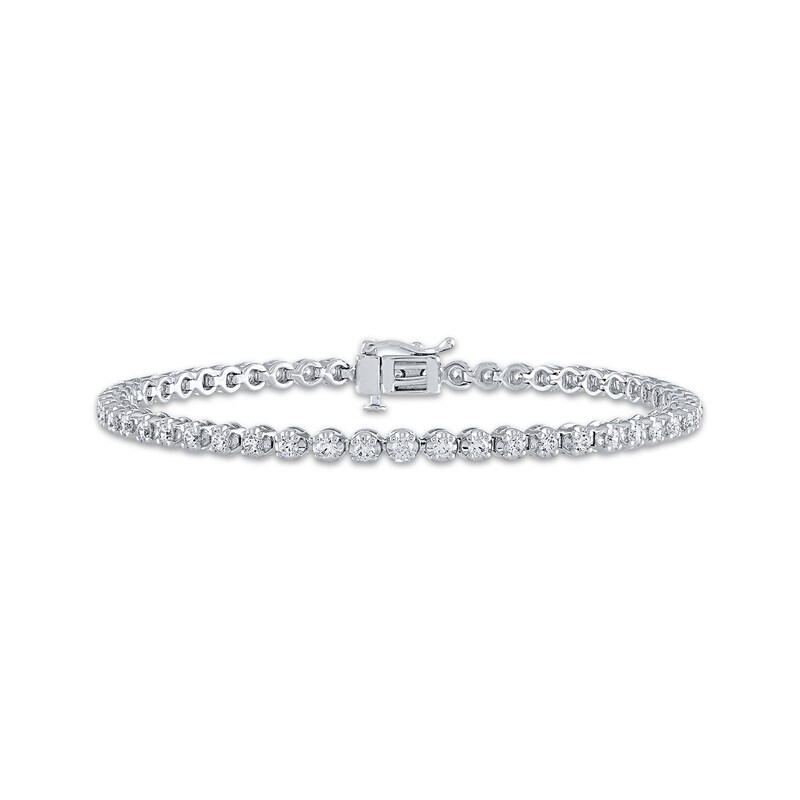 Main Image 1 of Previously Owned Diamond Tennis Bracelet 2 ct tw Round-Cut 10K White Gold 7"