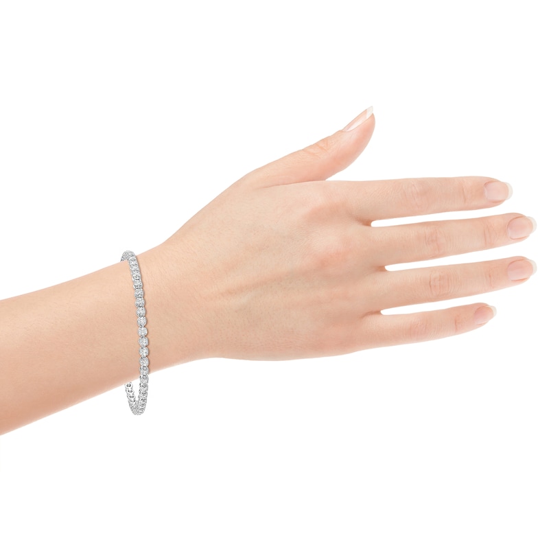Main Image 3 of Previously Owned Diamond Tennis Bracelet 2 ct tw Round-Cut 10K White Gold 7"