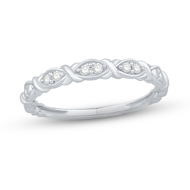 Main Image 1 of Previously Owned Diamond Anniversary Ring 1/15 ct tw Round-cut 10K White Gold