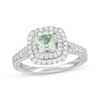 Thumbnail Image 1 of Previously Owned Neil Lane Quartz Engagement Ring 7/8 ct tw Green Cushion & Round-cut Diamonds 14K Two-Tone Gold