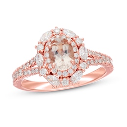 Previously Owned Neil Lane Morganite Engagement Ring 3/4 ct tw Diamonds 14K Rose Gold