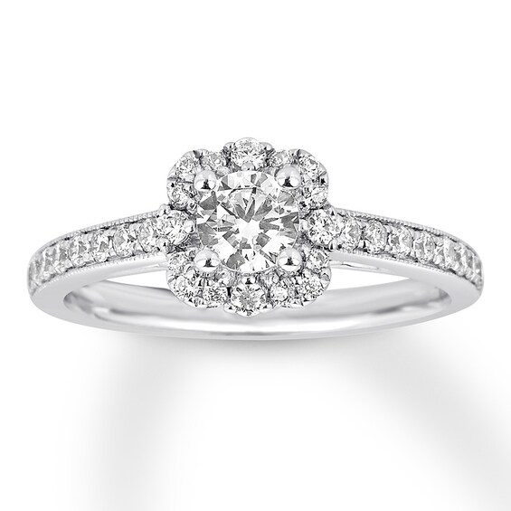 Previously Owned Diamond Engagement Ring 3/4 ct tw Round-cut 14K White Gold